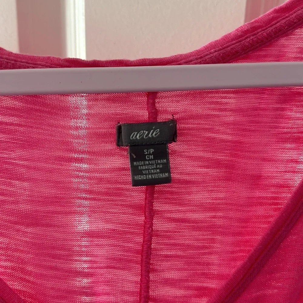 Aerie Pink Long Sleeve Lounge Top